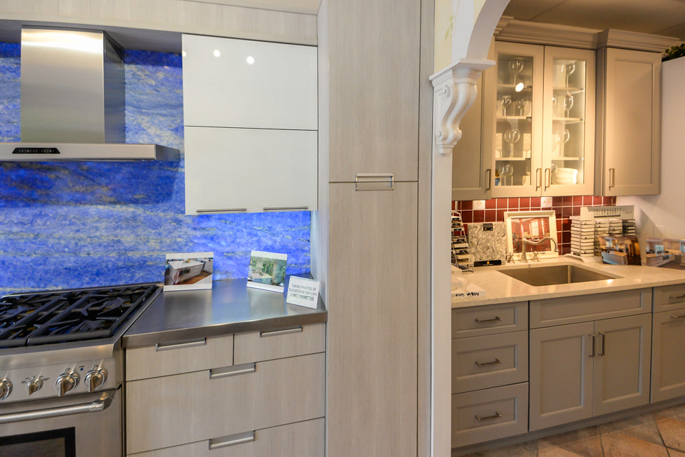 Brookhaven Modern White Kitchenette with Stainless Steel Countertops