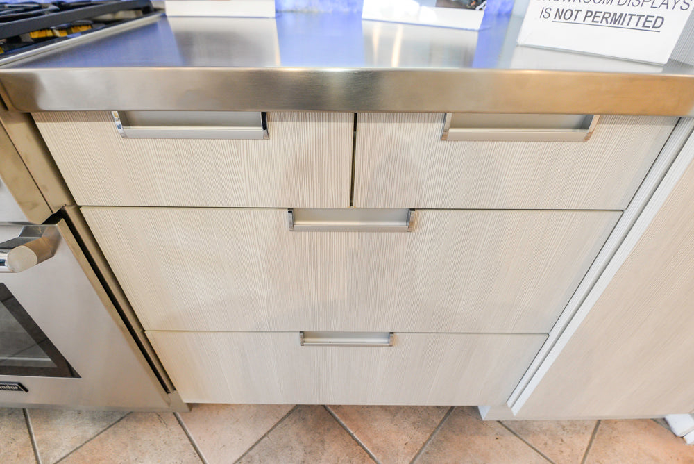 Brookhaven Modern White Kitchenette with Stainless Steel Countertops