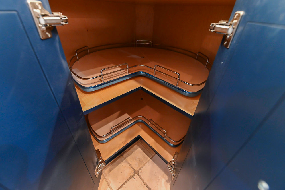 Wood-Mode "PLUS" Traditional Navy & White Kitchen with White Cambria Countertops