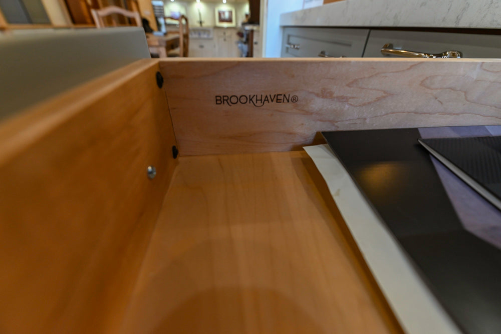 Wood-Mode & Brookhaven Transitional Grey Dry Bar with Cambria Countertops