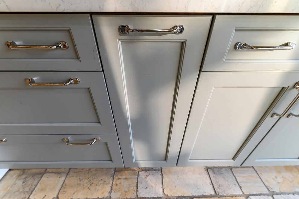 Wood-Mode & Brookhaven Transitional Grey Dry Bar with Cambria Countertops