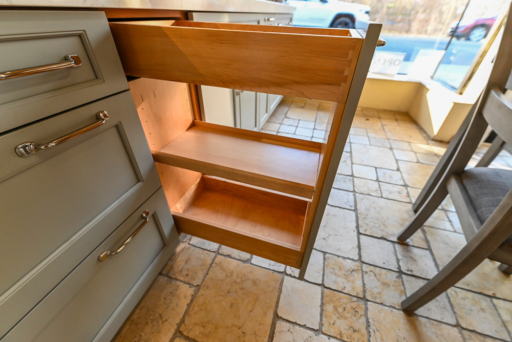 Wood-Mode & Brookhaven Transitional Grey Dry Bar with Cambria Countertops