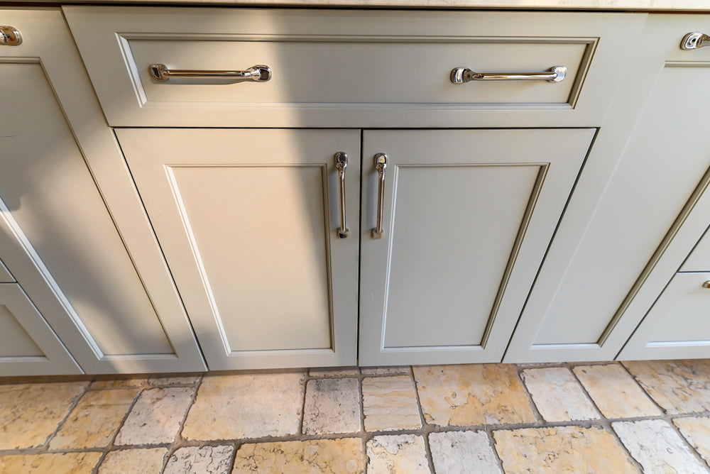 Wood-Mode & Brookhaven Transitional Grey Dry Bar with Cambria Countertops