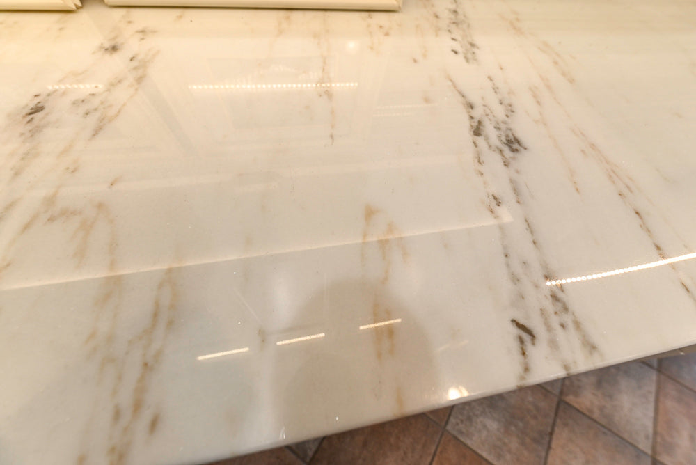 Amish Custom Cabinets with Mahogany Hood in Traditional Classic White Kitchen & Two-Toned Dry Bar