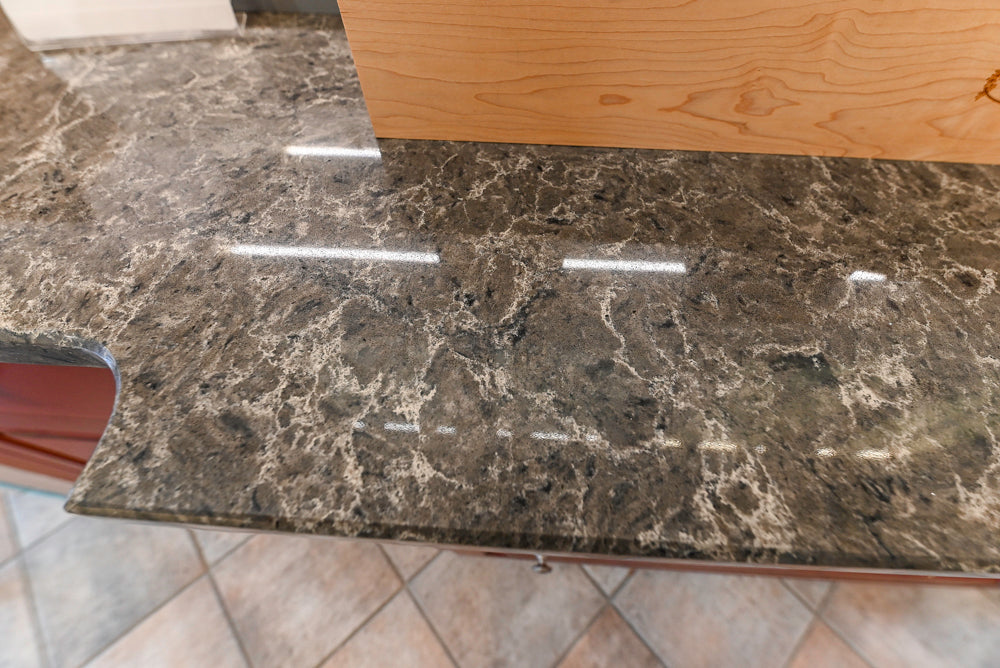 Amish Custom Cabinets with Mahogany Hood in Traditional Classic White Kitchen & Two-Toned Dry Bar