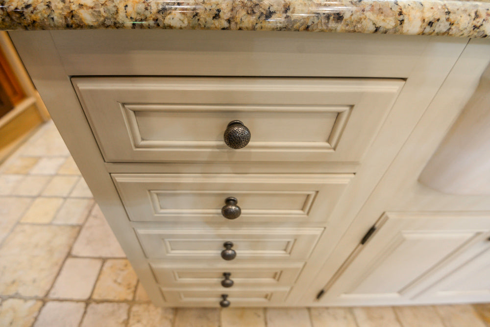 Wood-Mode Traditional White Kitchen with Granite Countertops