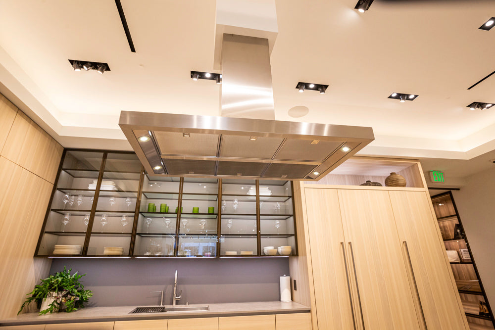 eggersmann Modern Light Ash Showroom Kitchen with Island, Miele Appliances & Dekton Keon Countertops