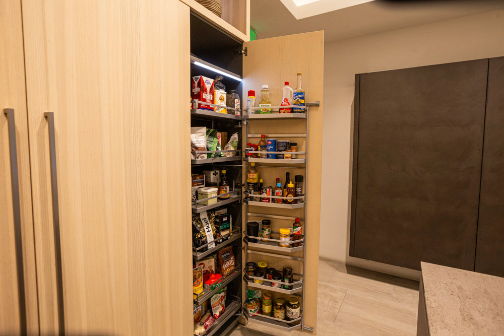 eggersmann Modern Light Ash Showroom Kitchen with Island, Miele Appliances & Dekton Keon Countertops