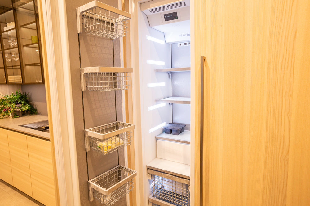 eggersmann Modern Light Ash Showroom Kitchen with Island, Miele Appliances & Dekton Keon Countertops