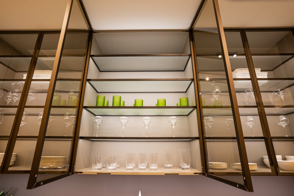 eggersmann Modern Light Ash Showroom Kitchen with Island, Miele Appliances & Dekton Keon Countertops