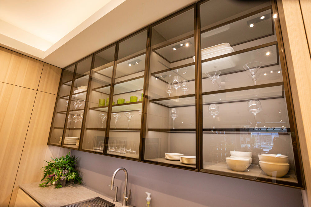 eggersmann Modern Light Ash Showroom Kitchen with Island, Miele Appliances & Dekton Keon Countertops