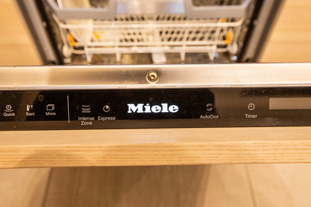 eggersmann Modern Light Ash Showroom Kitchen with Island, Miele Appliances & Dekton Keon Countertops