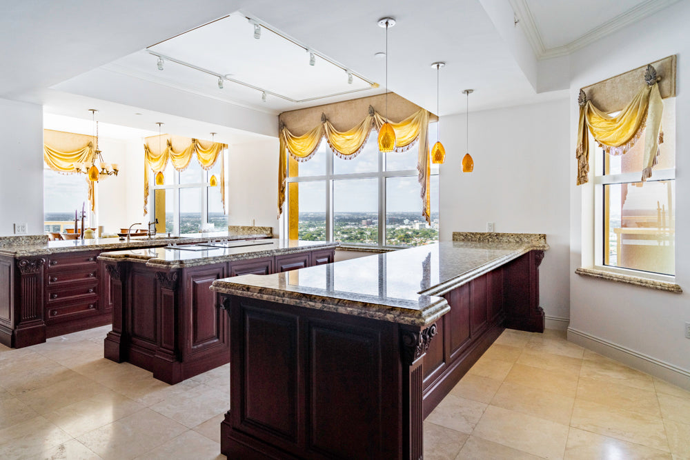 Clive Christian Regency Style Traditional Mahogany Kitchen with Granite Countertops & Gaggenau Appliances