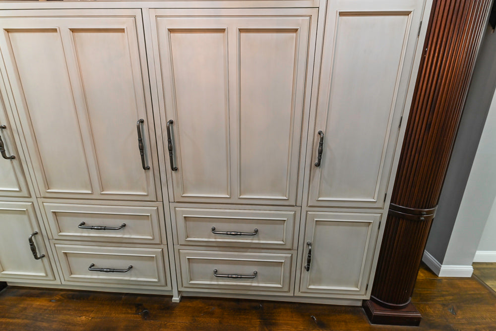 Plain & Fancy Traditional Multi-Tone Kitchen with Island and Dry Bar