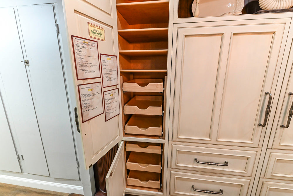 Plain & Fancy Traditional Multi-Tone Kitchen with Island and Dry Bar