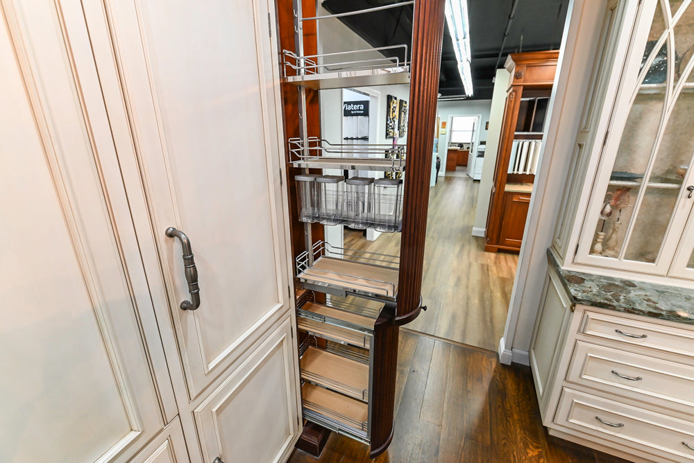 Plain & Fancy Traditional Multi-Tone Kitchen with Island and Dry Bar