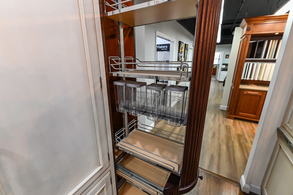 Plain & Fancy Traditional Multi-Tone Kitchen with Island and Dry Bar