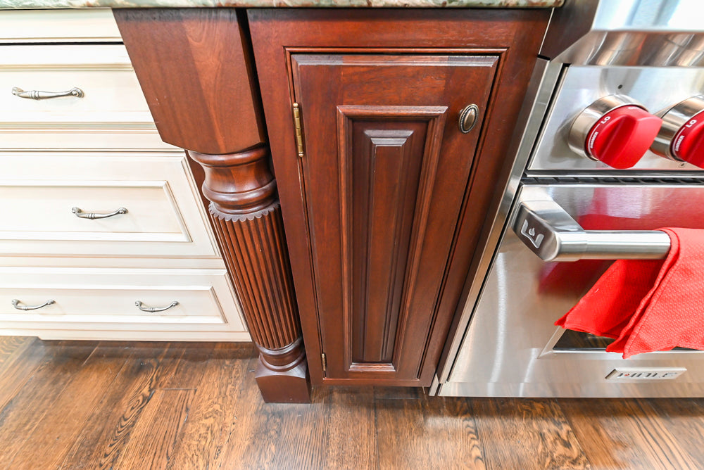 Plain & Fancy Traditional Multi-Tone Kitchen with Island and Dry Bar