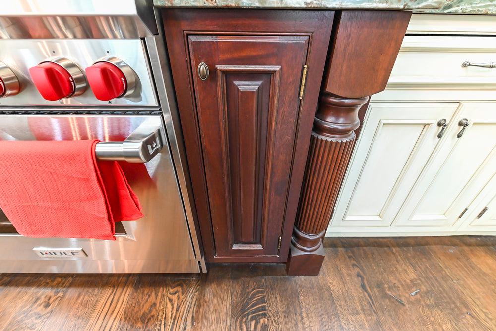 Plain & Fancy Traditional Multi-Tone Kitchen with Island and Dry Bar