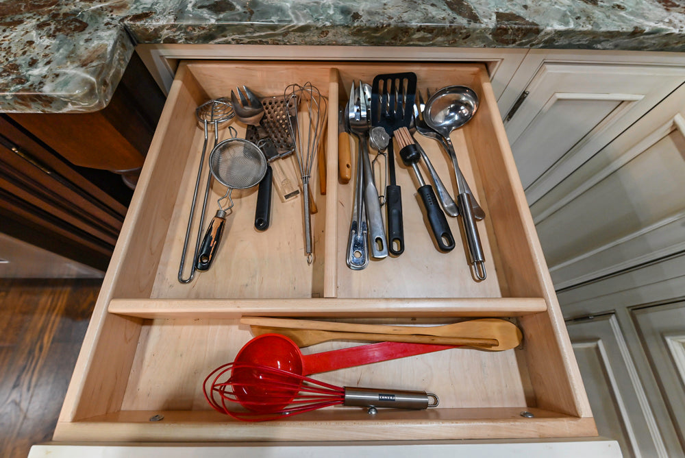 Plain & Fancy Traditional Multi-Tone Kitchen with Island and Dry Bar