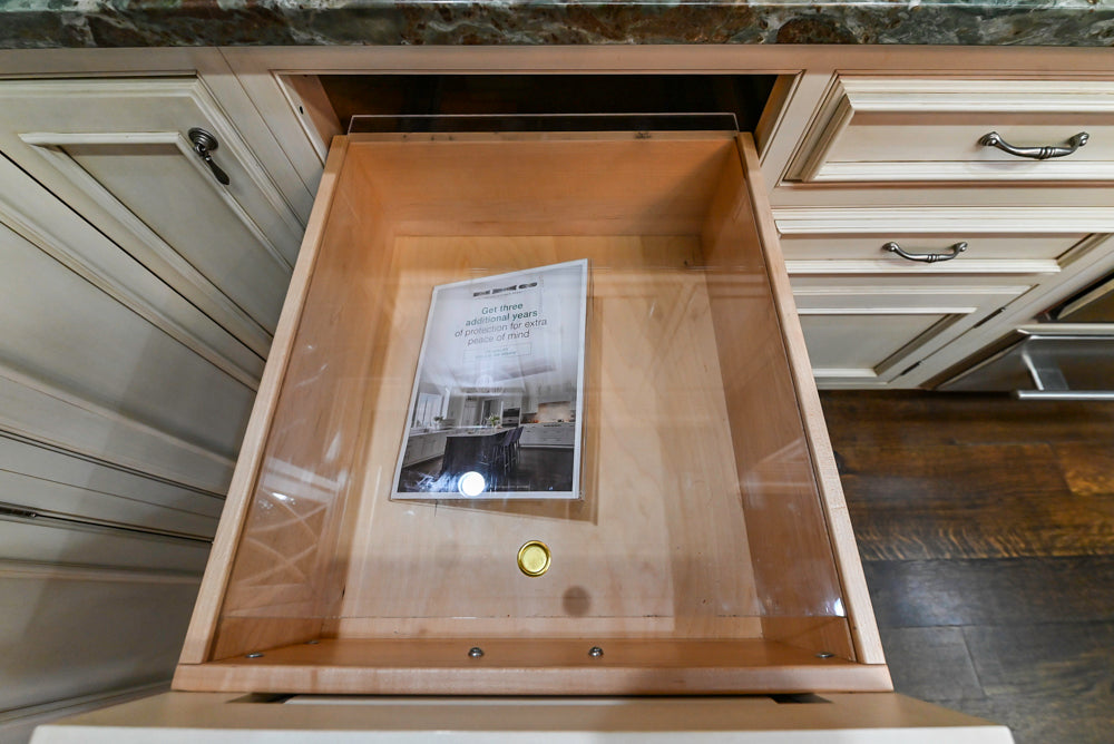 Plain & Fancy Traditional Multi-Tone Kitchen with Island and Dry Bar