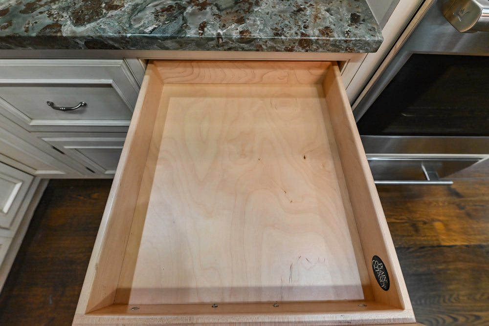 Plain & Fancy Traditional Multi-Tone Kitchen with Island and Dry Bar
