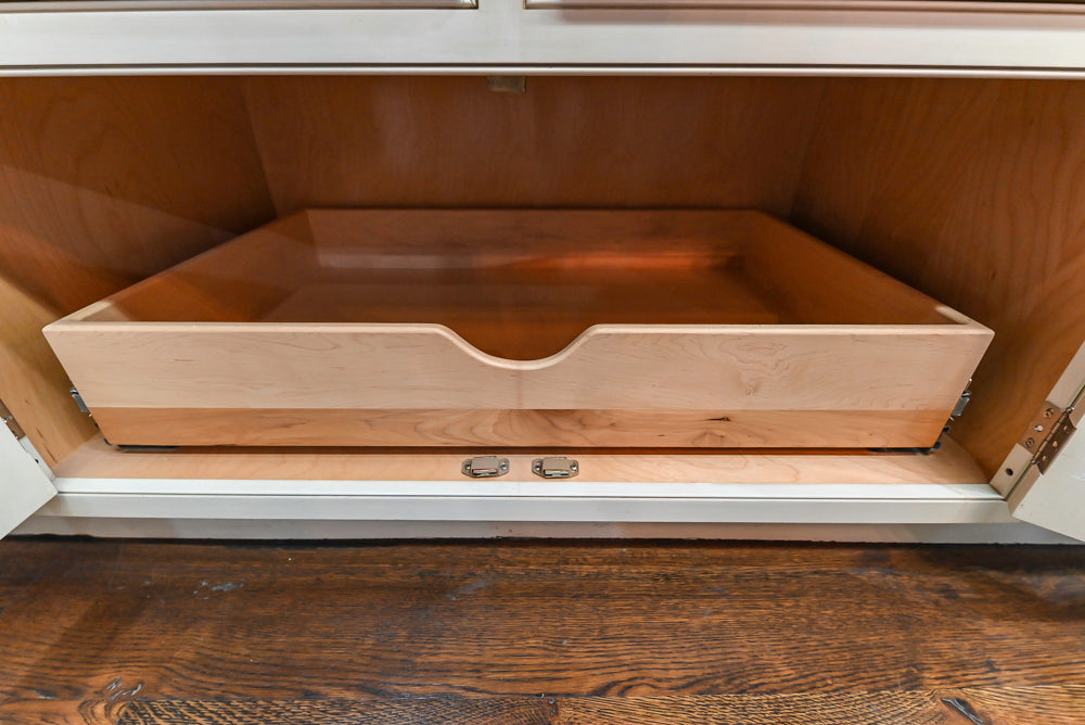 Plain & Fancy Traditional Multi-Tone Kitchen with Island and Dry Bar
