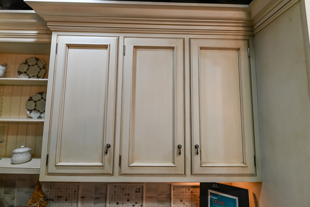 Plain & Fancy Traditional Multi-Tone Kitchen with Island and Dry Bar