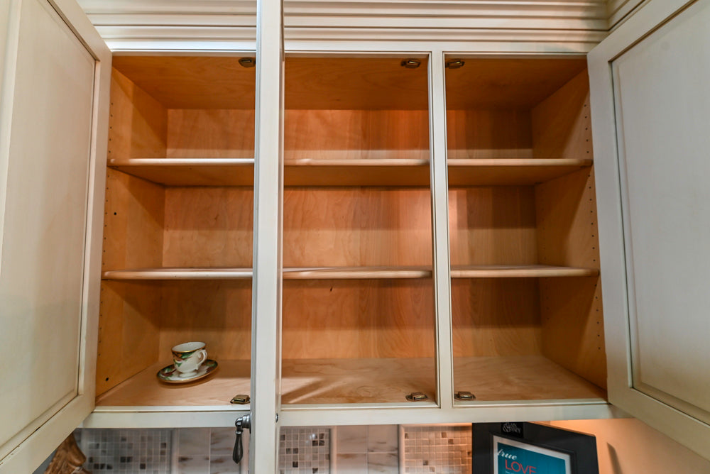 Plain & Fancy Traditional Multi-Tone Kitchen with Island and Dry Bar