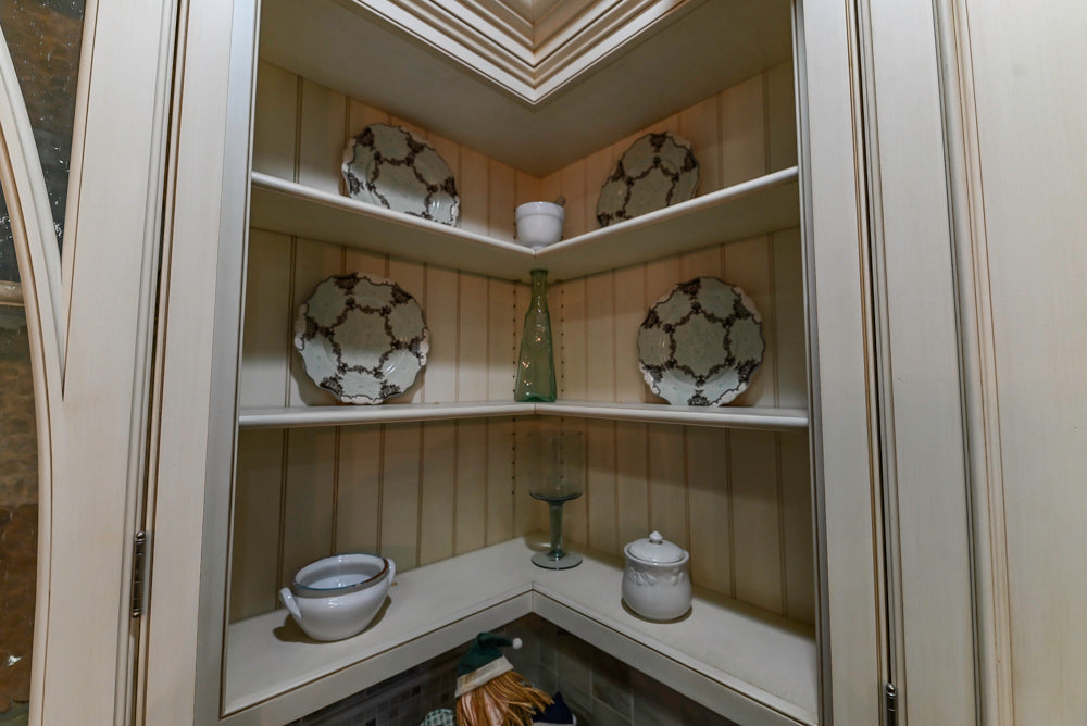 Plain & Fancy Traditional Multi-Tone Kitchen with Island and Dry Bar