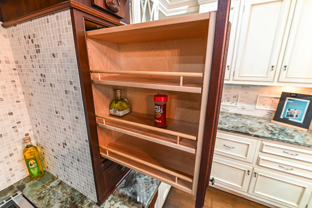 Plain & Fancy Traditional Multi-Tone Kitchen with Island and Dry Bar