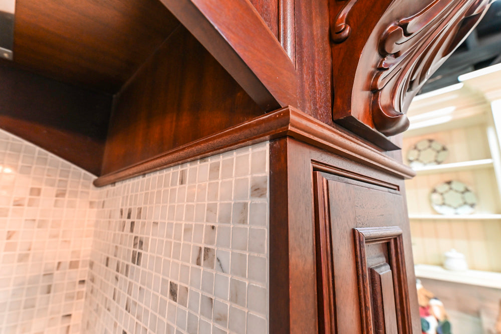 Plain & Fancy Traditional Multi-Tone Kitchen with Island and Dry Bar