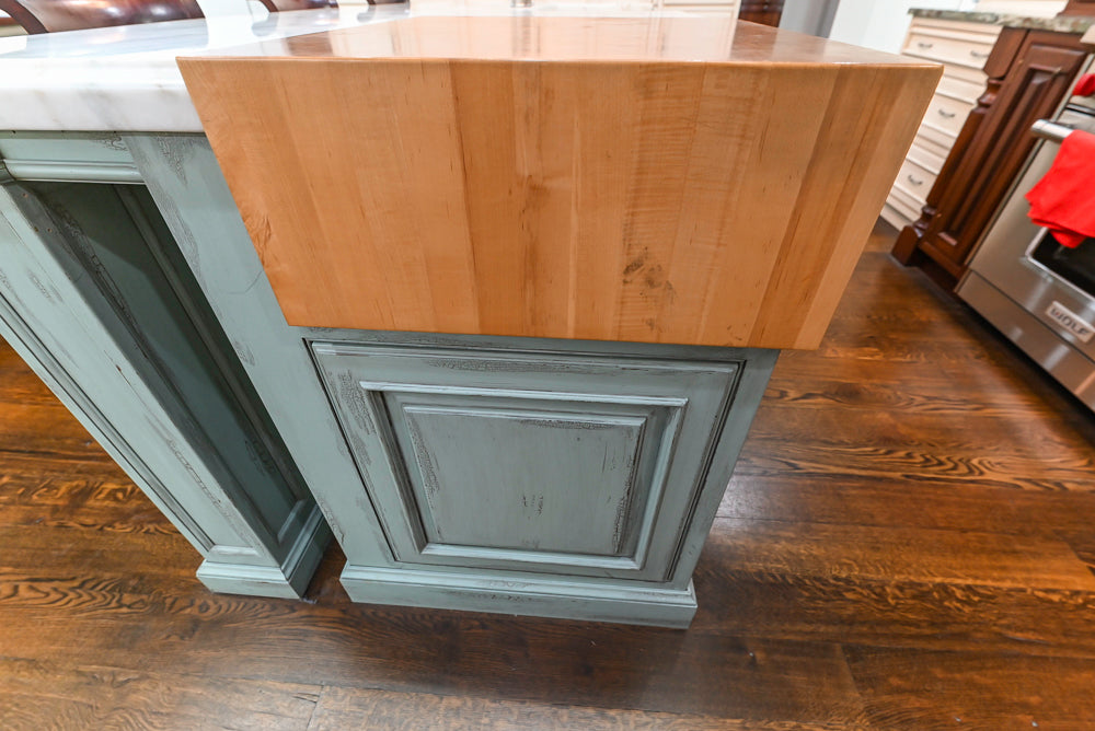 Plain & Fancy Traditional Multi-Tone Kitchen with Island and Dry Bar