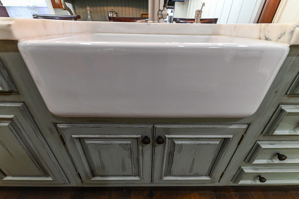Plain & Fancy Traditional Multi-Tone Kitchen with Island and Dry Bar