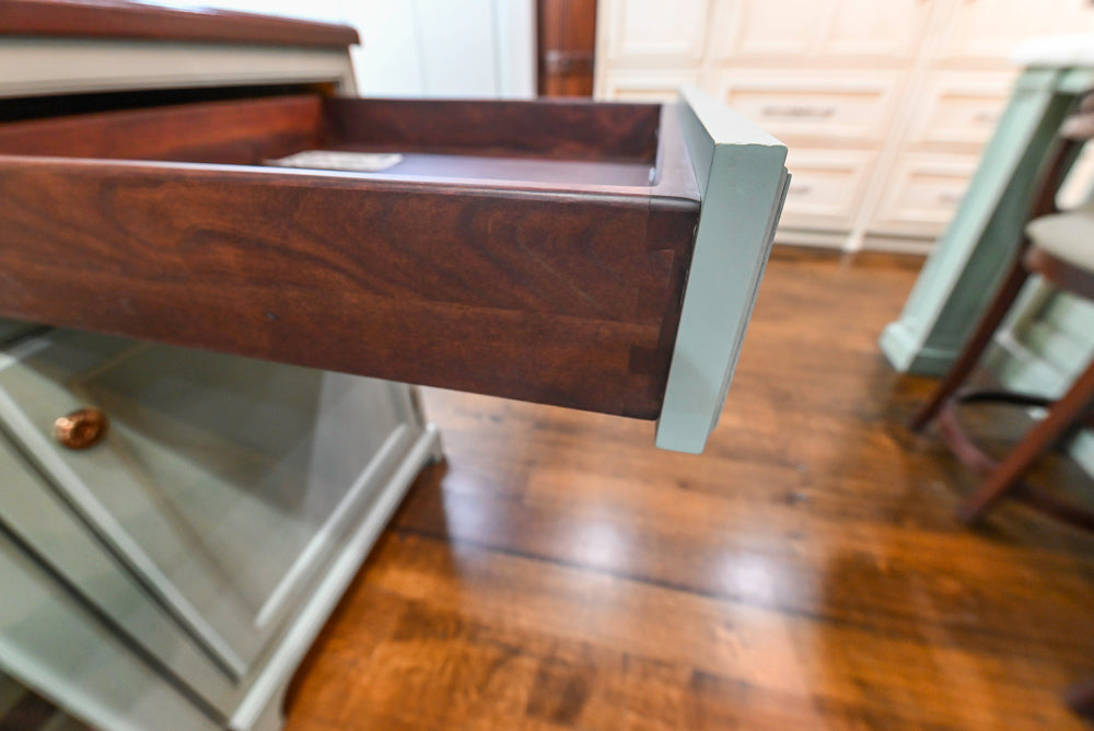 Plain & Fancy Traditional Multi-Tone Kitchen with Island and Dry Bar