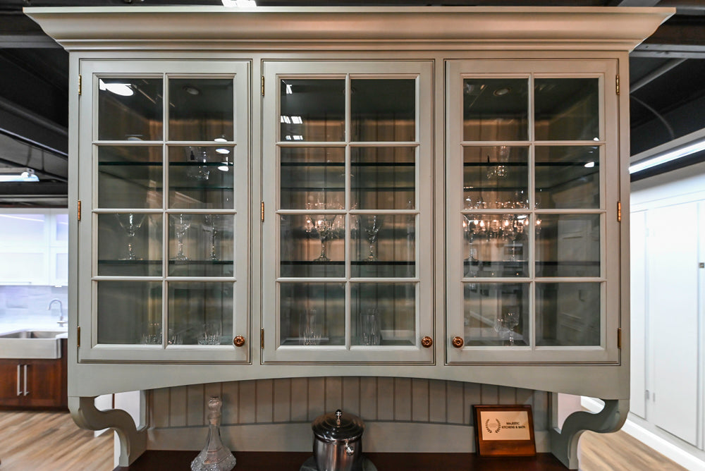 Plain & Fancy Traditional Multi-Tone Kitchen with Island and Dry Bar