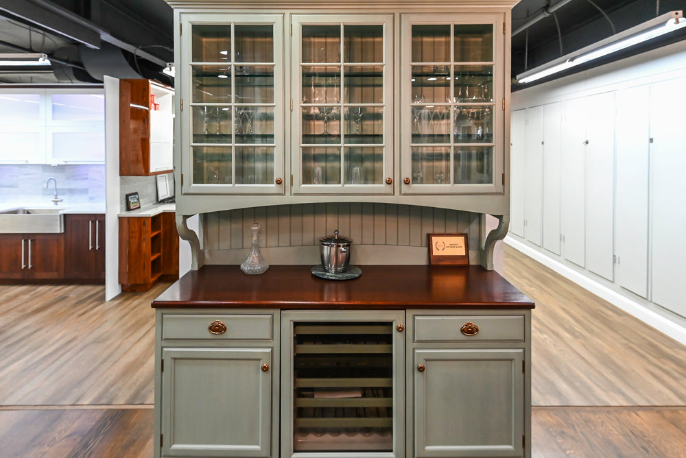 Plain & Fancy Traditional Multi-Tone Kitchen with Island and Dry Bar