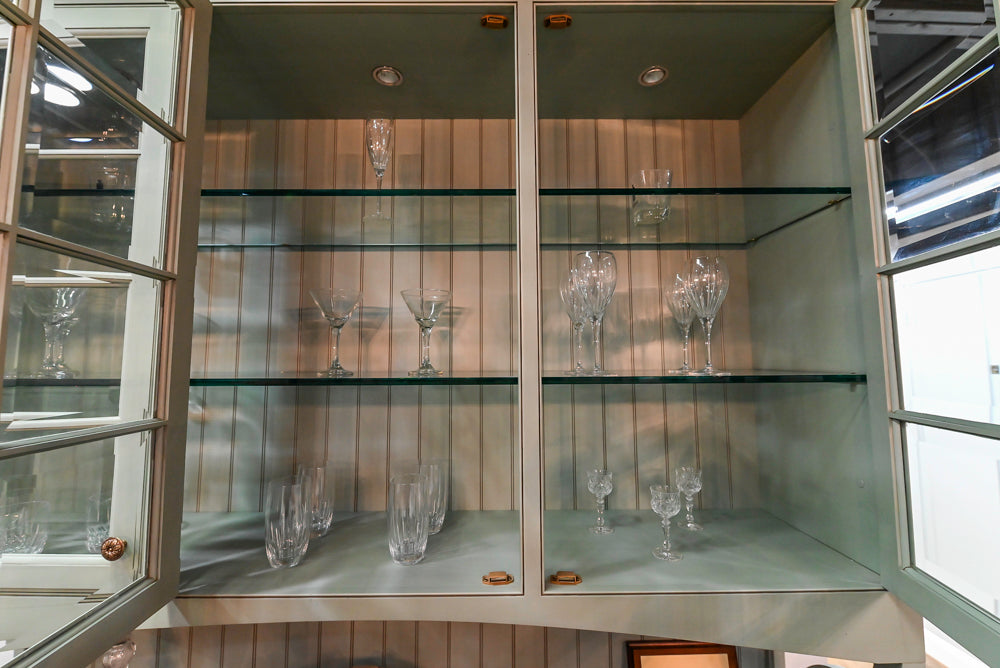 Plain & Fancy Traditional Multi-Tone Kitchen with Island and Dry Bar