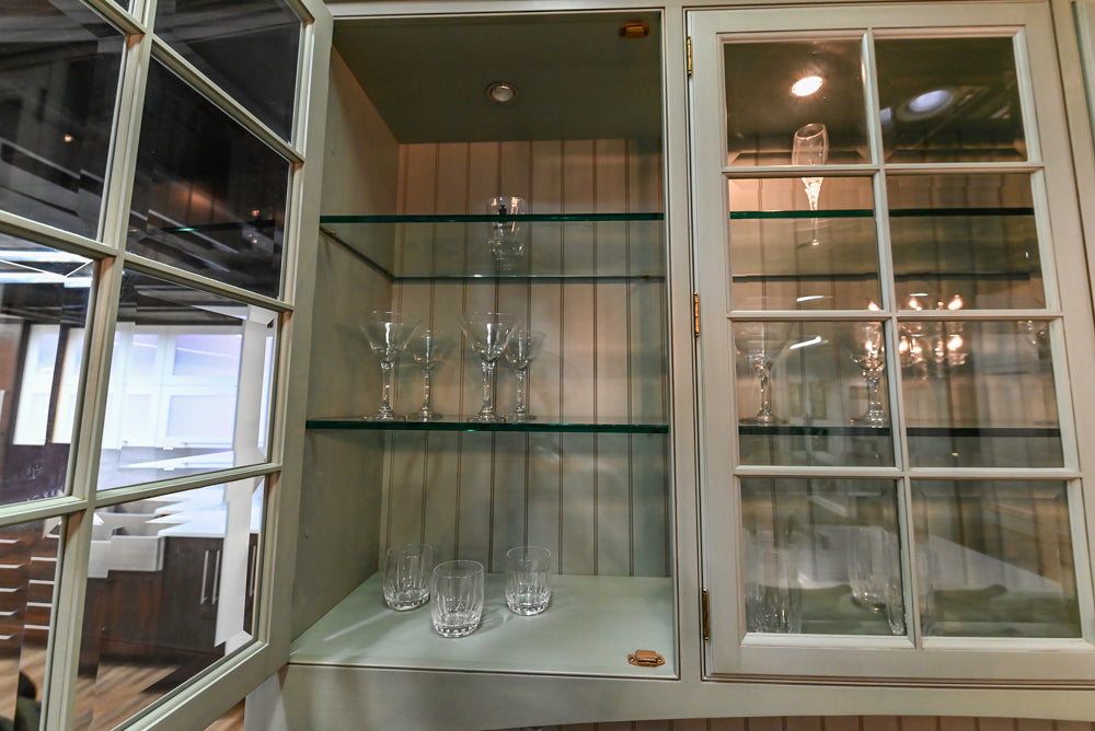 Plain & Fancy Traditional Multi-Tone Kitchen with Island and Dry Bar