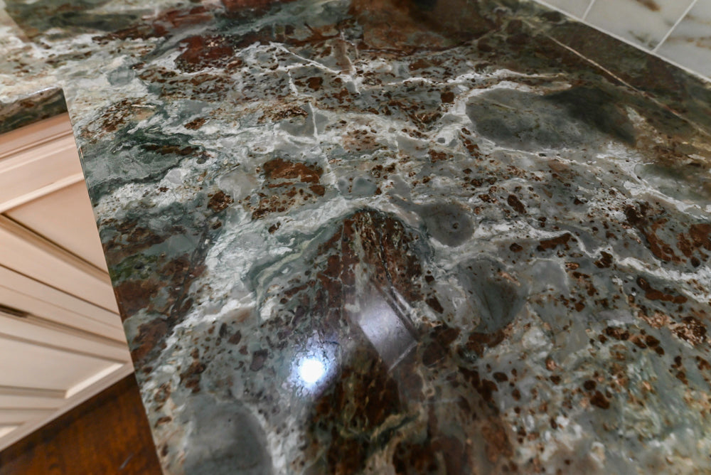 Plain & Fancy Traditional Multi-Tone Kitchen with Island and Dry Bar