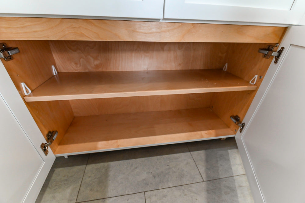 Cabico Modern 81 1/2" White Buffet with Grey Quartz Countertop