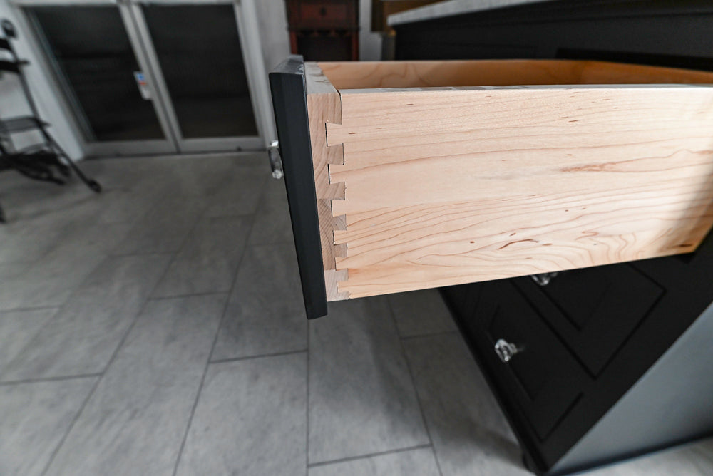 Black Maple 55 3/4" Modern Vanity with Carrara Marble Top, Sink and Faucet