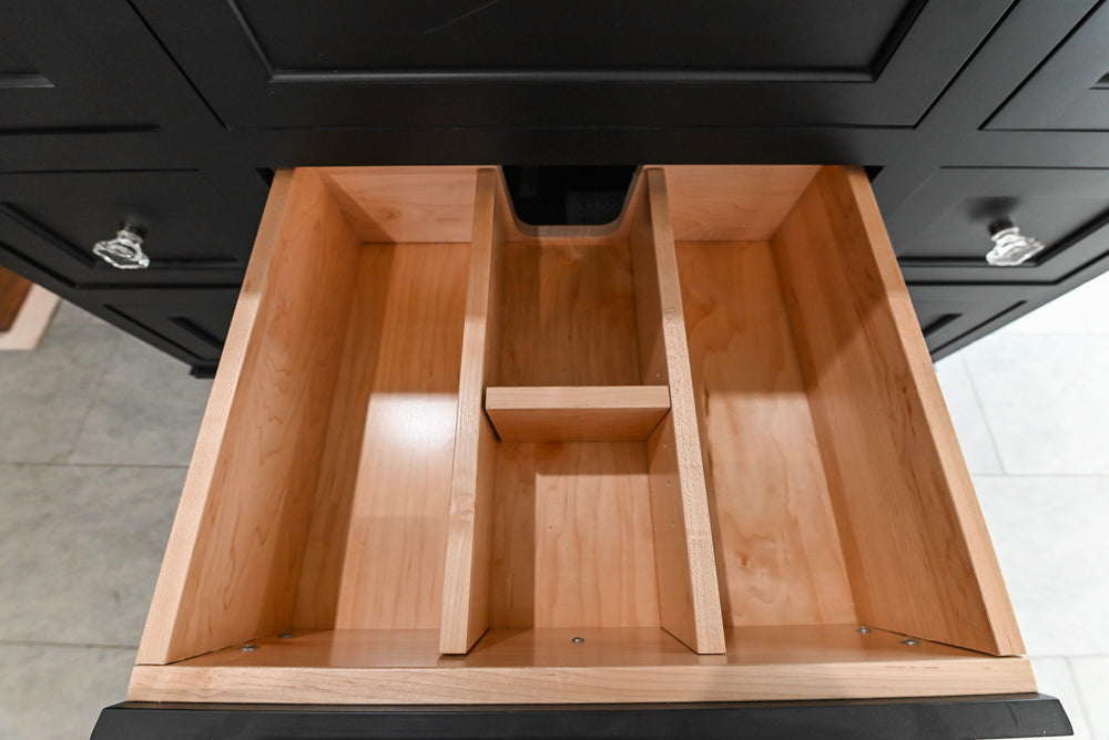 Black Maple 55 3/4" Modern Vanity with Carrara Marble Top, Sink and Faucet