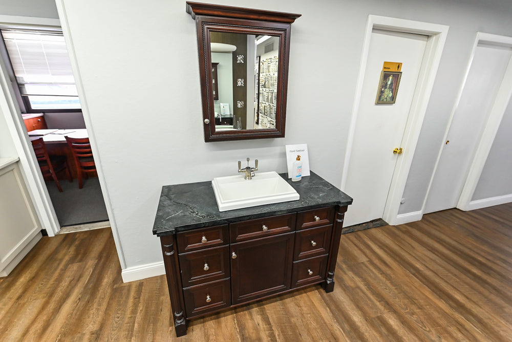 Hanssem Traditional Cherry Wood 50 1/2" Vanity with Countertop, Sink and Faucet