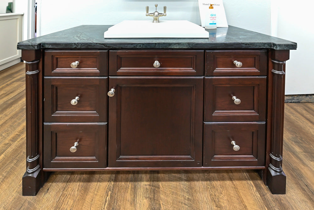Hanssem Traditional Cherry Wood 50 1/2" Vanity with Countertop, Sink and Faucet