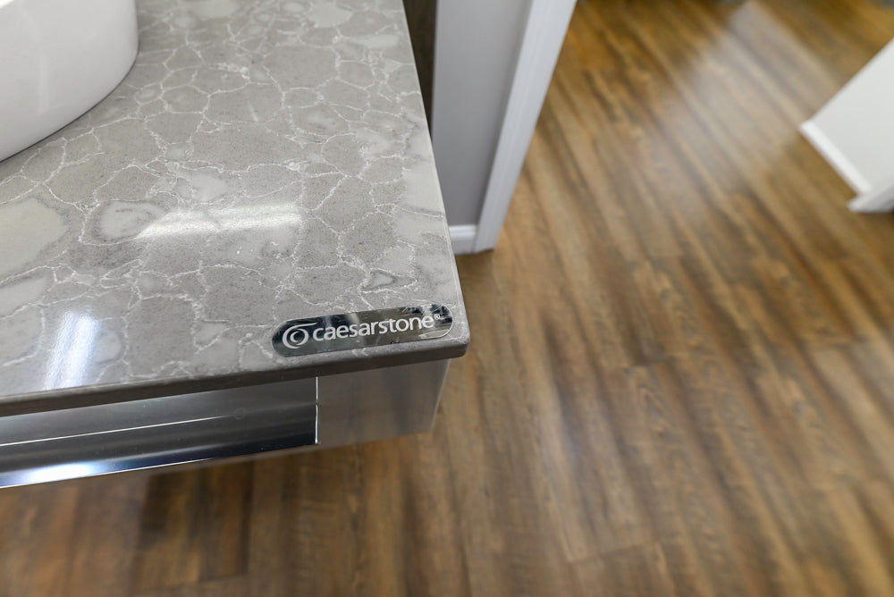 Vanico Maronyx Grey High Gloss 33 3/4" Modern Floating Vanity with Countertop, Sink and Faucet