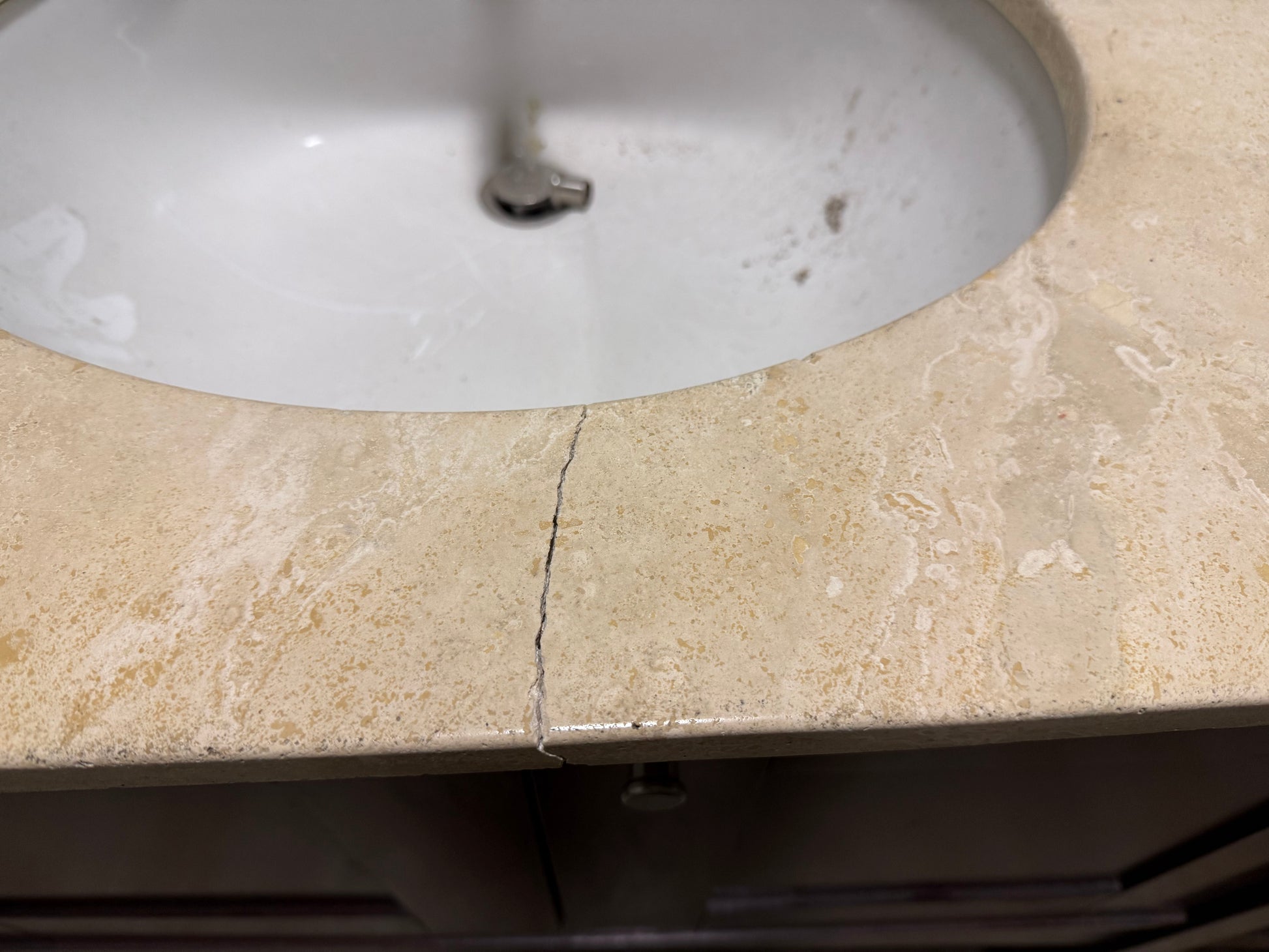 Traditional 37" Cherry Wood Single Vanity with Stone Top, Sink and Faucet 