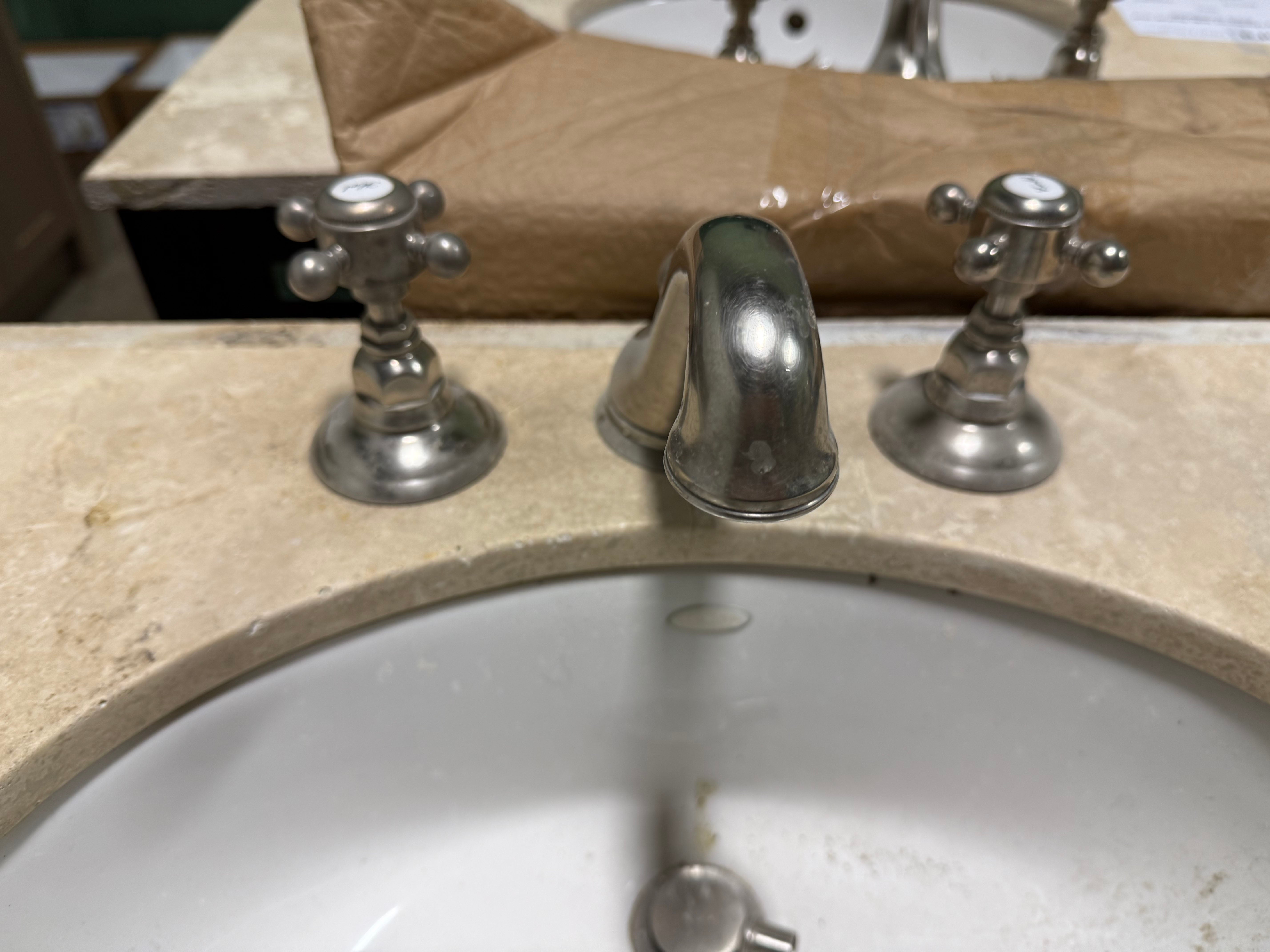 Traditional 37" Cherry Wood Single Vanity with Stone Top, Sink and Faucet 