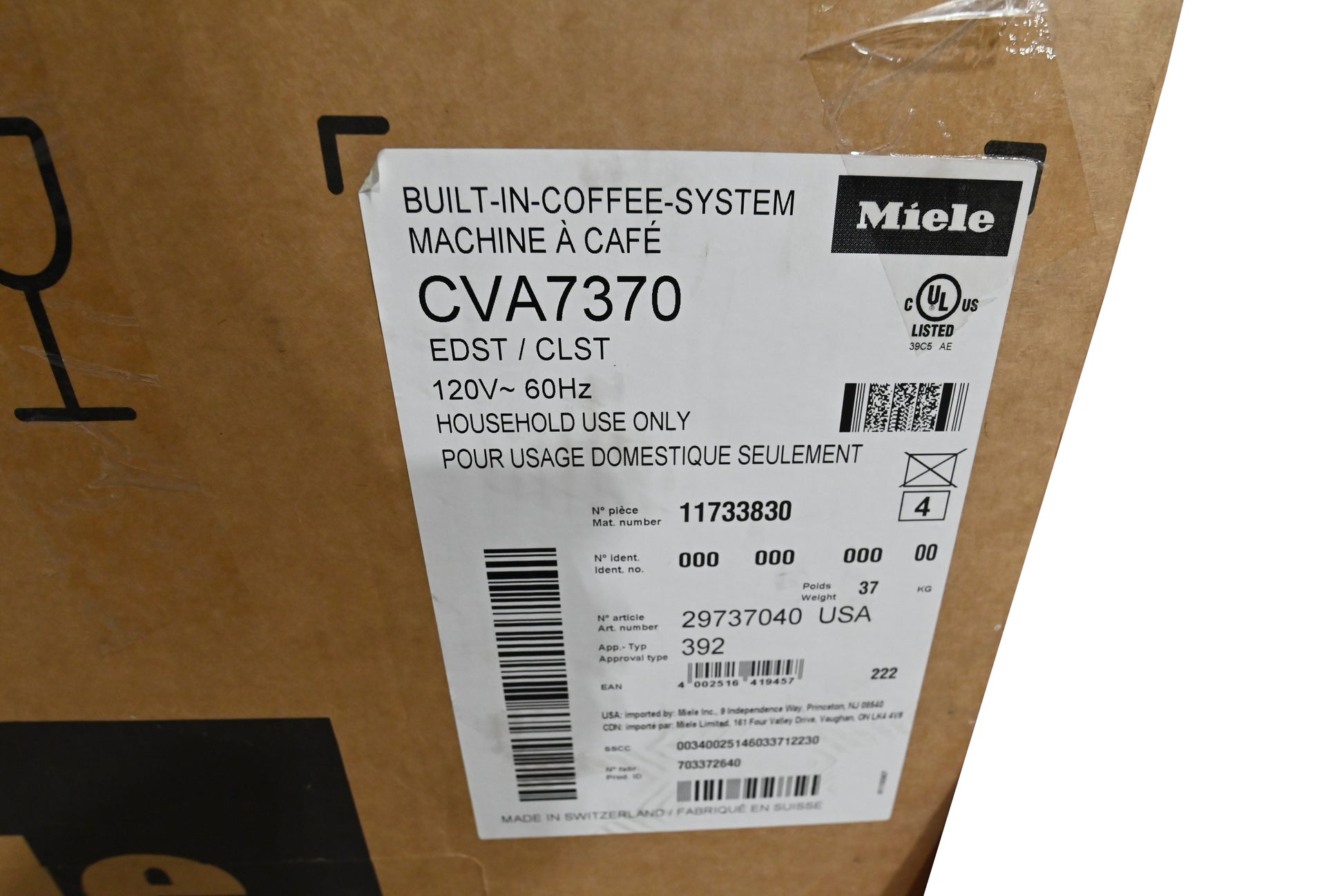 Miele CVA7370 30" Built-In Stainless Steel Smart Coffee Systen