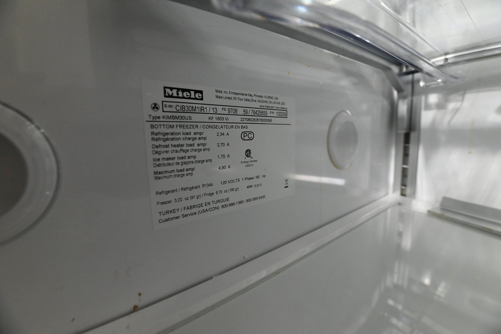 Miele KF 1803 VI 30" Panel Ready Bottom Freezer Refrigerator